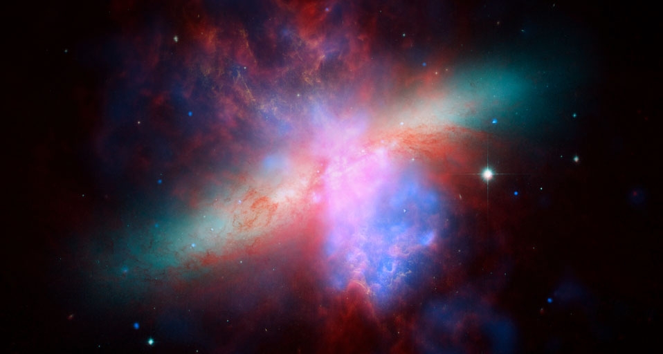 哈勃望远镜拍摄到的M82星系(NASA/Corbis ©) - 2010/03/19 哈勃望远镜拍摄到的M82星系(NASA/Corbis ©) - 2010/03/19