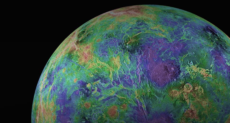 由麦哲伦太空望远镜拍摄的金星北半球雷达影像(NASA/Corbis ©) - 2011/01/11 由麦哲伦太空望远镜拍摄的金星北半球雷达影像(NASA/Corbis ©) - 2011/01/11