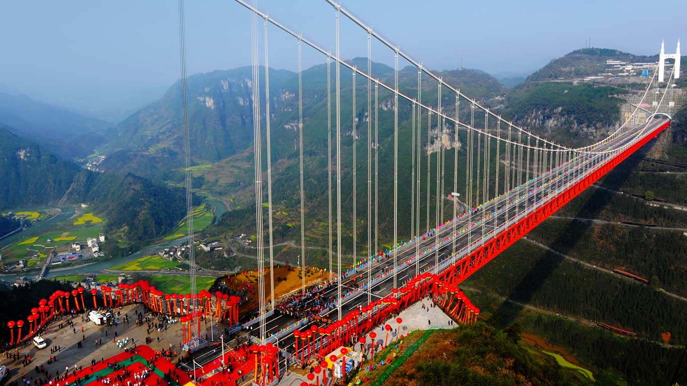 湖南省,矮寨特大悬索桥(© Imaginechina/Corbis) - 2014/07/15 湖南省,矮寨特大悬索桥(© Imaginechina/Corbis) - 2014/07/15