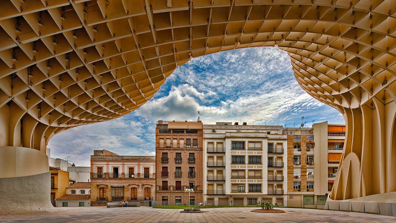西班牙,塞维利亚,拉恩卡纳西翁广场的都市阳伞(© Felipe Rodriquez/age fotostock) - 2015/08/31 西班牙,塞维利亚,拉恩卡纳西翁广场的都市阳伞(© Felipe Rodriquez/age fotostock) - 2015/08/31