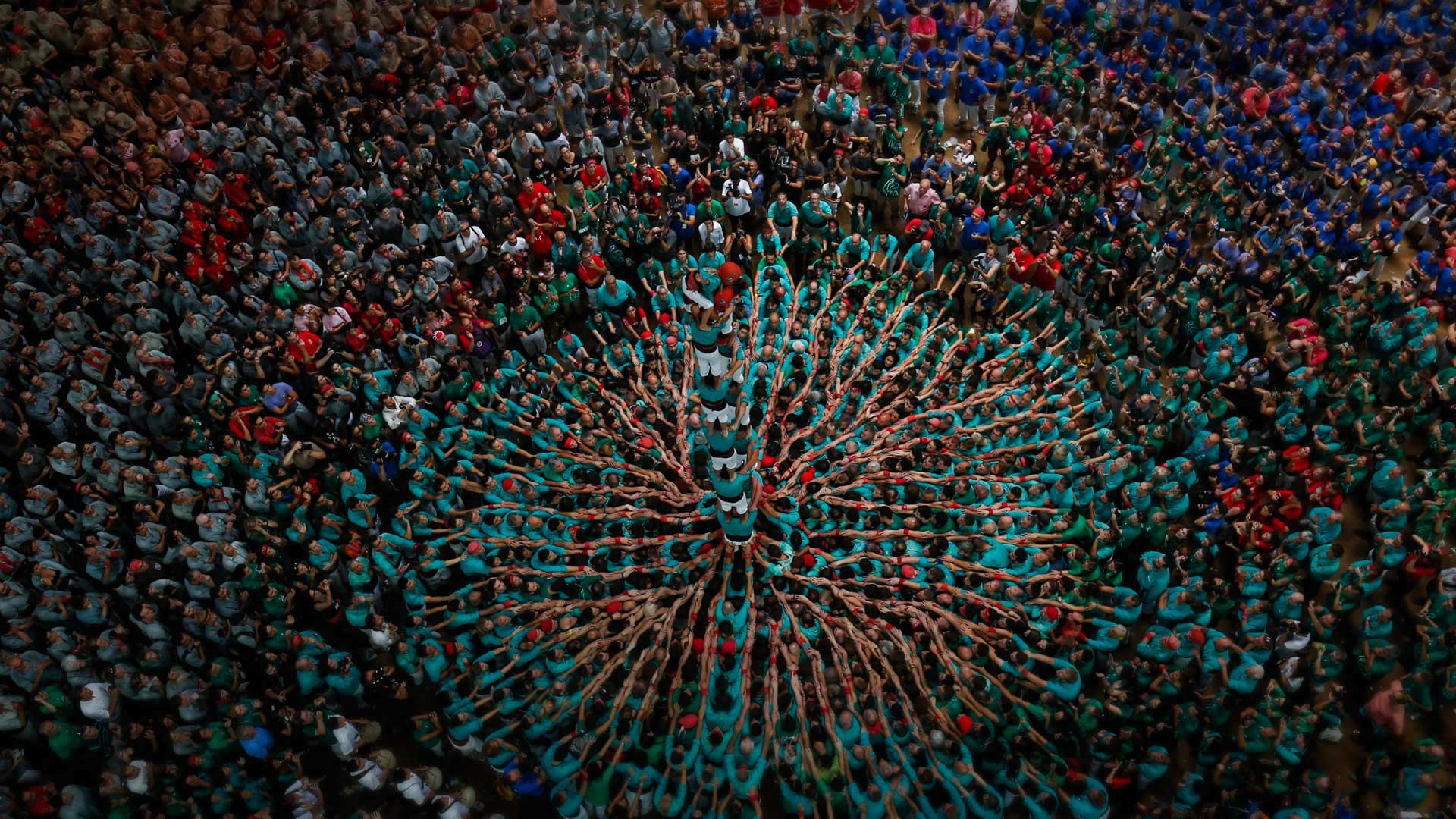 第26届叠人塔大赛的选手们, 西班牙塔拉戈纳 (© Xinhua/Pau Barrena/Getty Images) - 2018/10/07 第26届叠人塔大赛的选手们, 西班牙塔拉戈纳 (© Xinhua/Pau Barrena/Getty Images) - 2018/10/07